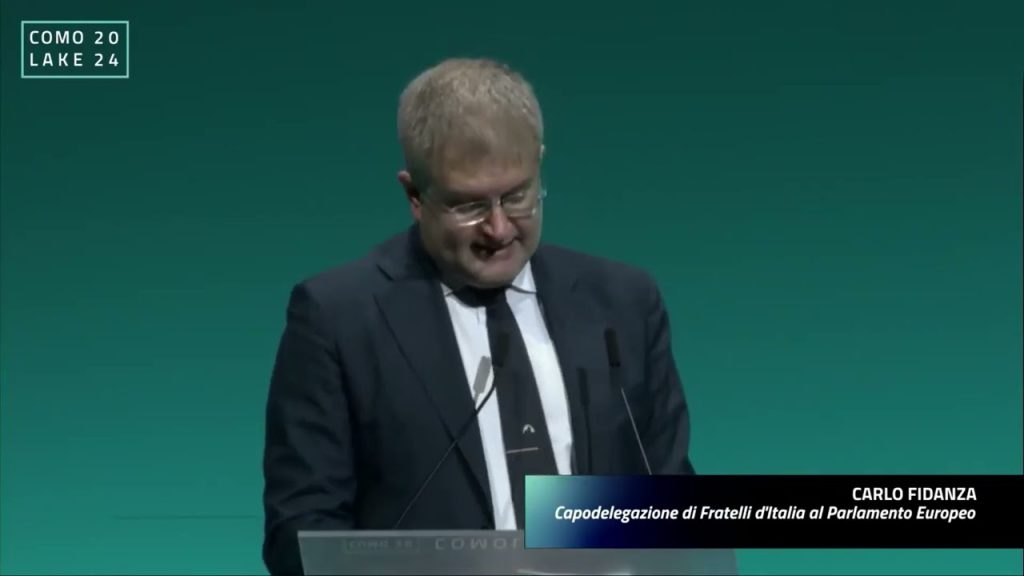 ComoLake 2024. Intervento di Carlo Fidanza, Capodelegazione FdI, Parlamento Europeo, del 18 ottobre
