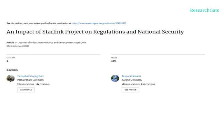 An impact of Starlink project on regulations and national security