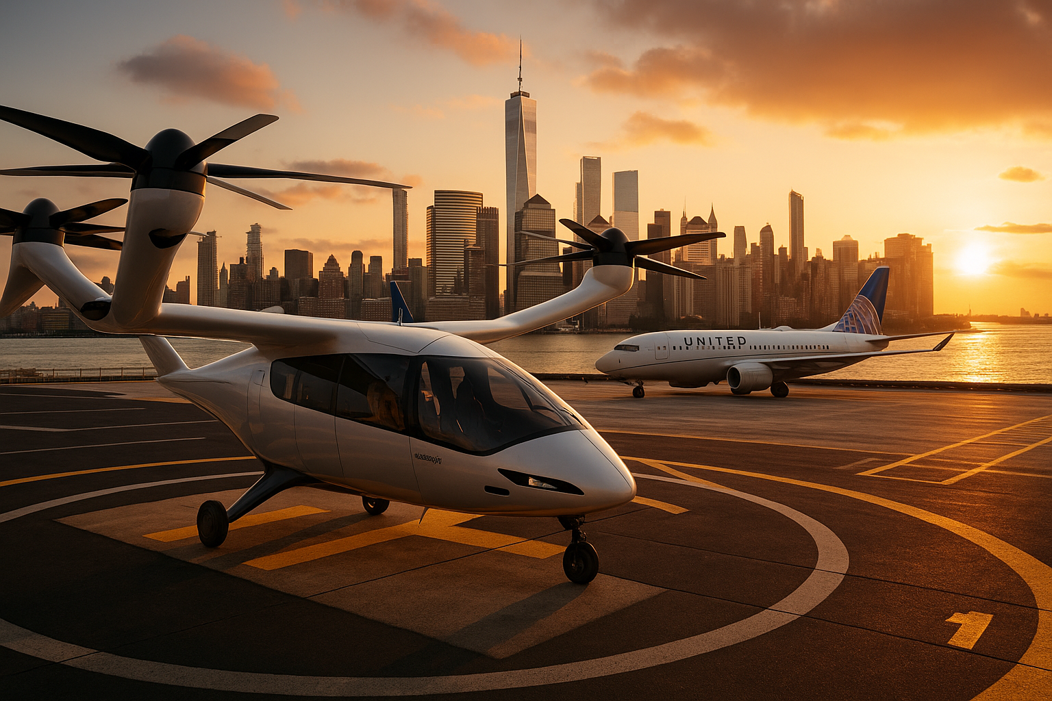 Archer Aviation e United Airlines lanciano a New York il primo progetto di taxi aereo elettrico: la nuova frontiera della mobilità urbana prende quota