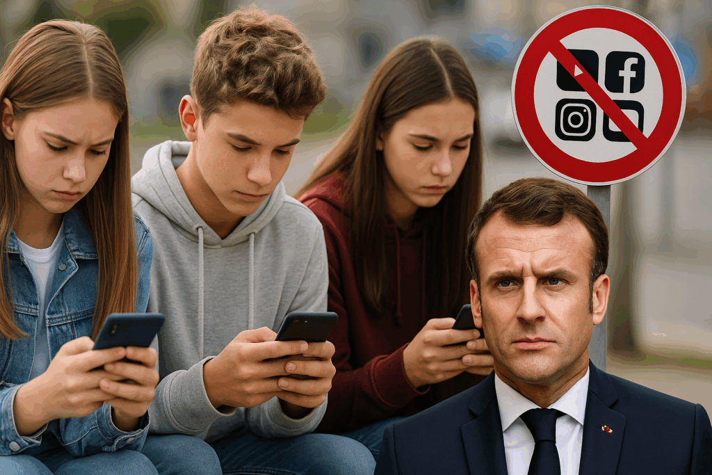 Macron propone un divieto UE dei social media sotto i 15 anni