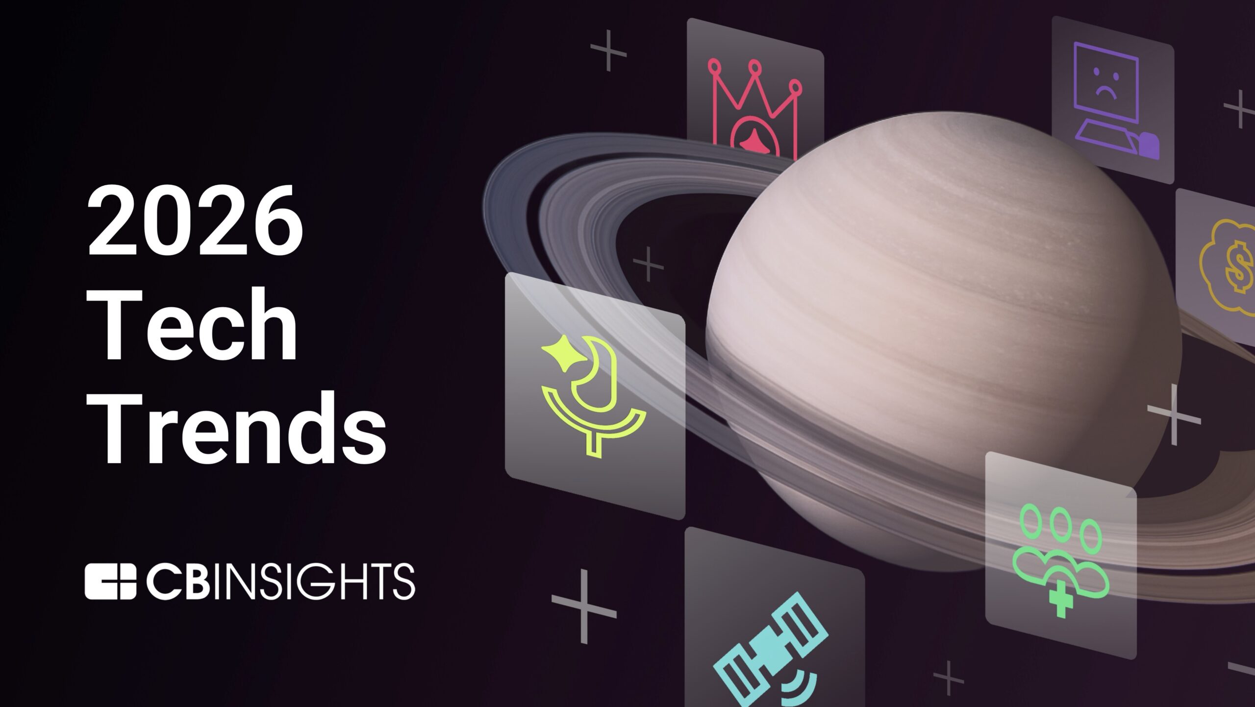 CB Insights 2026 Tech Trends report AI infrastruttura agenti autonomi enterprise finanza sanità robotica tecnologie emergenti