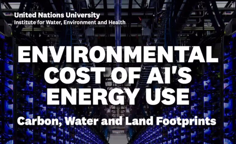 UN Report. Il costo ambientale dell’intelligenza artificiale: emissioni di carbonio, consumo di acqua e uso del suolo