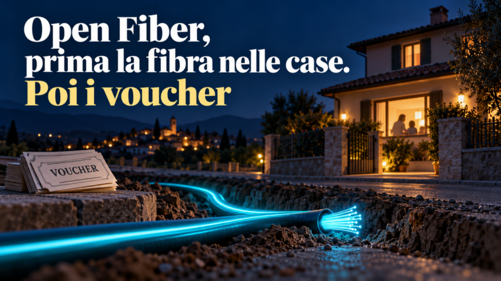 Open Fiber, prima la fibra nelle case. Poi i voucher